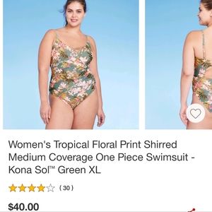 Xl bathing suit with opening in back